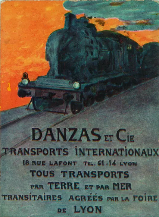 Historisches Plakat «Danzas et Cie, Transports internationaux, Lyon»