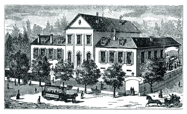 Historischer Stich des Danzas-Firmensitzes