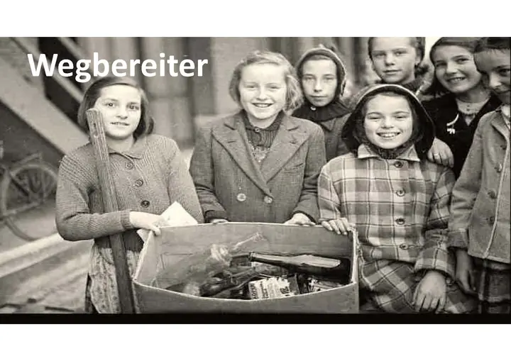 Folie «Wegbereiter» aus der Laudatio-Präsentation